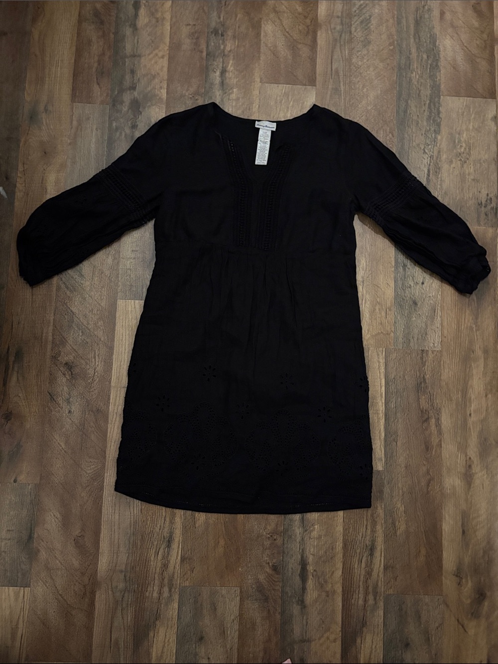 Tommy Bahama Cotton and Linen Blend Black Dress